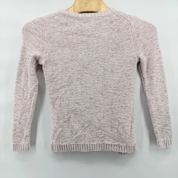 Talbots Women's Cable‎ Knit Sweater Speckled Pink Blue White Cotton Size Medium - Picture 3 of 7